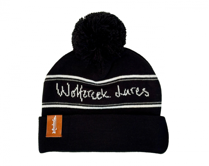 Wolfcreek Lures Classic Pom Pom Beanie - Black White i gruppen Kläder / Mössor hos Örebro Fiske & Outdoor AB (WC Pom Pom BW)